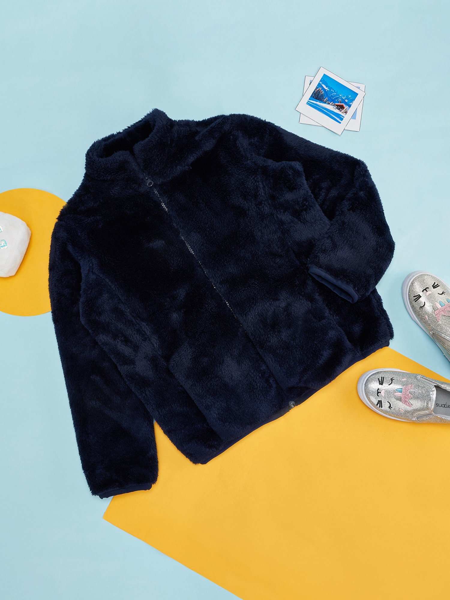 YU by Pantaloons Kids Navy Solid Full Sleeves Jacket