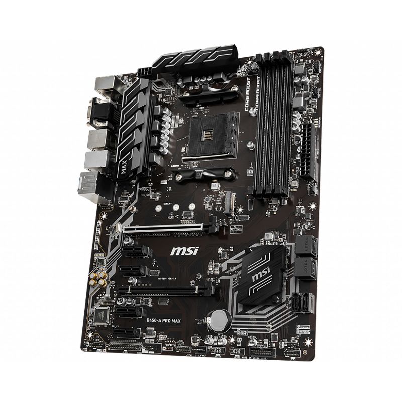 MSI B450-A Pro Max ProSeries AMD Ryzen 2nd and 3rd Gen AM4 M.2 USB 3 DDR4 D-Sub DVI HDMI Crossfire ATX Motherboard