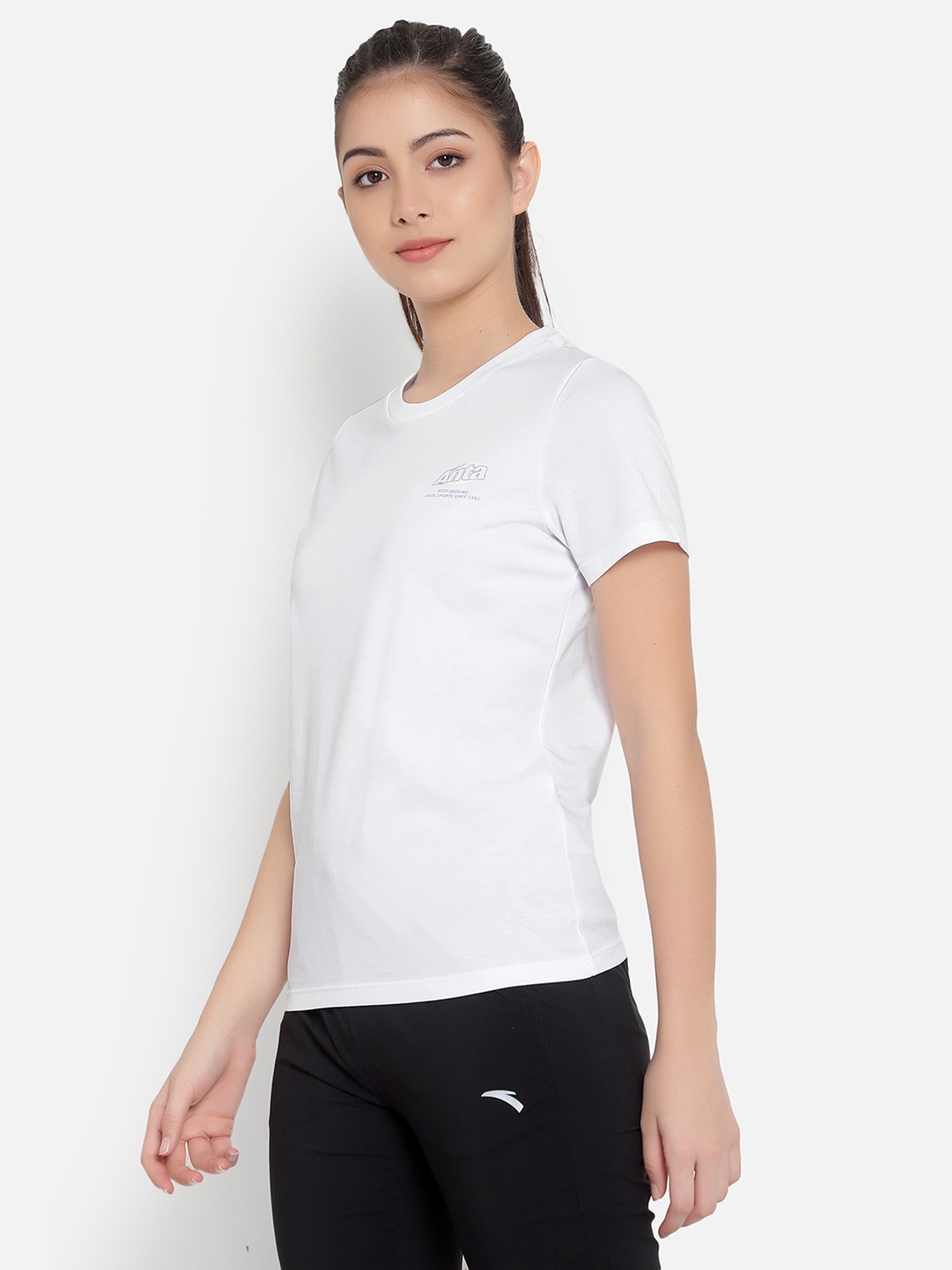 Anta White Cotton Sports T-Shirt