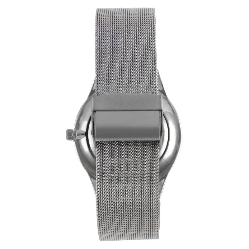 Men's Peugeot Round Slim Stainless Steel Mesh Bracelet Watch - Blue