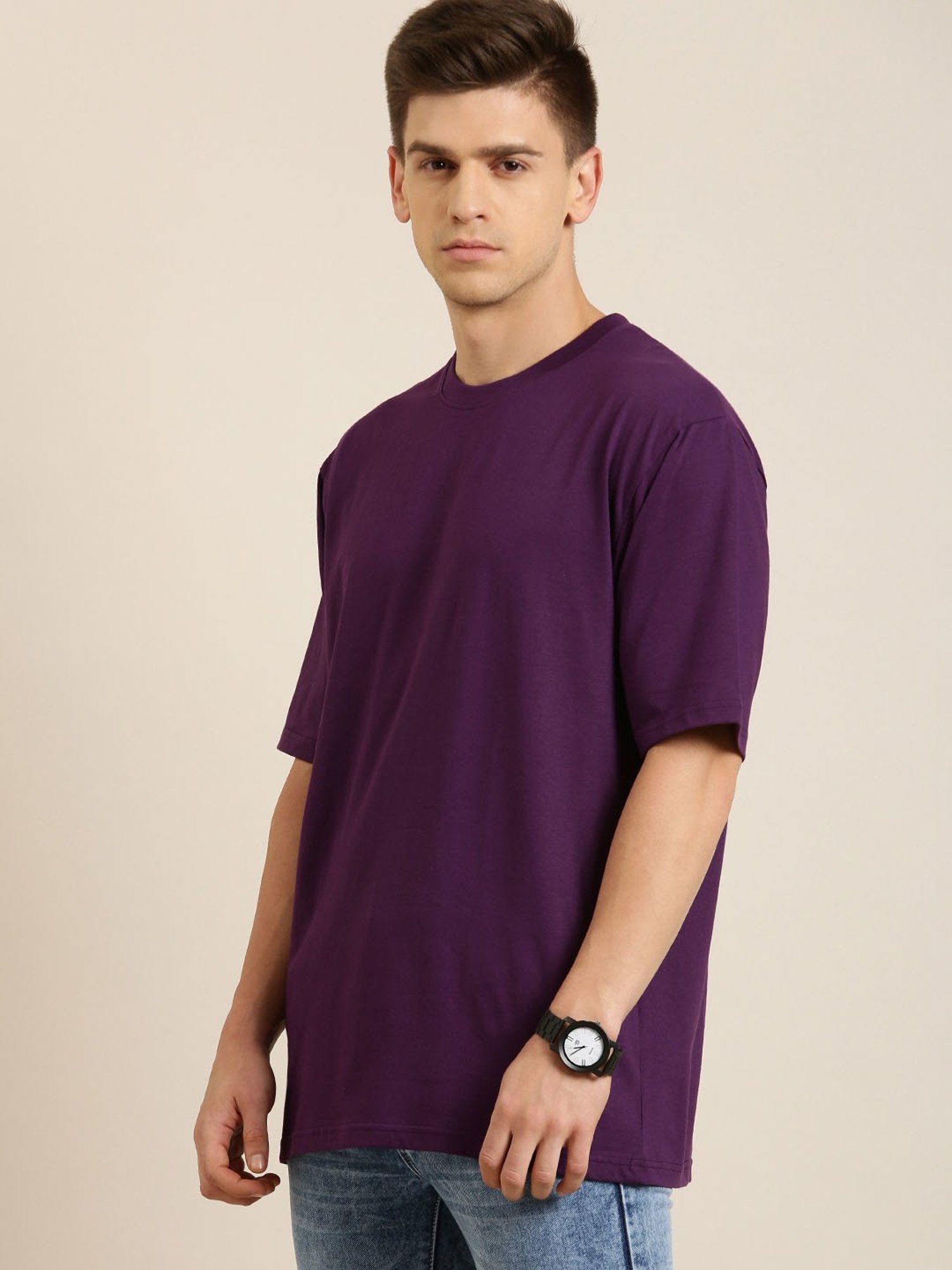 Difference of Opinion Purple Cotton Crew T-Shirt