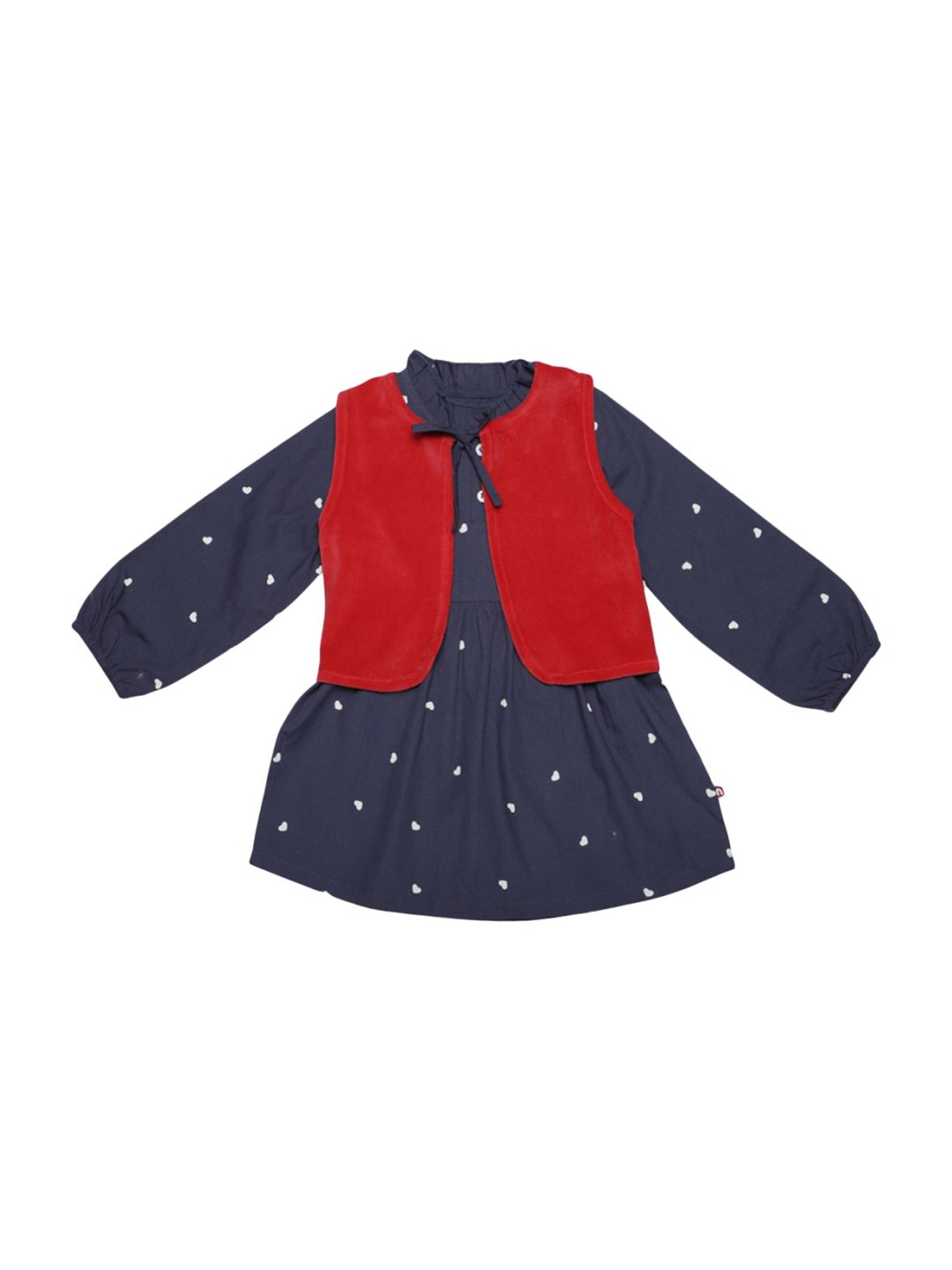 Nino Bambino Kids Navy Organic Cotton Printed Dress