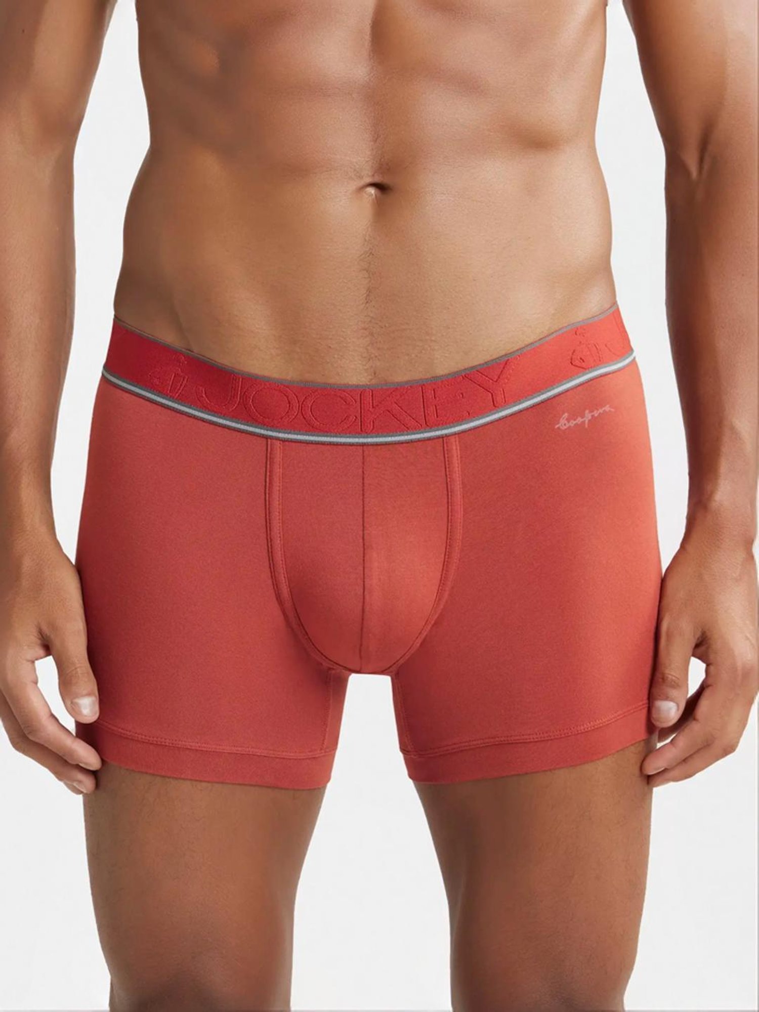 Jockey HG16 Red Tencel Micro Modal Cotton Elastane Trunks with Natural Stay Fresh Properties