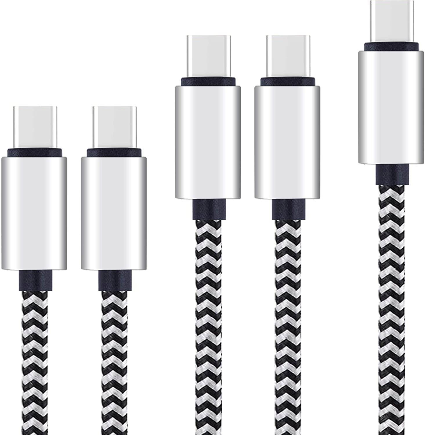 USB Type C Cable 3.3Ft 3.3Ft 6.6Ft 6.6Ft 9.9 Ft 5Pack by Ailun High Speed Type C to USB A Sync Charging Nylon Braided Cable for USB Type C Devices