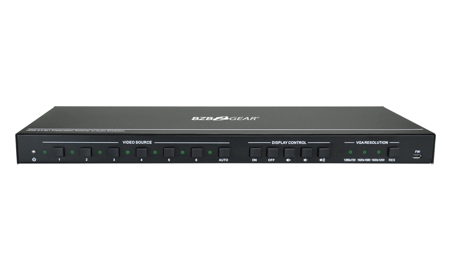 BZBGEAR 6x1 Multi-Format Presentation Switcher with HDMI/VGA and USB-C