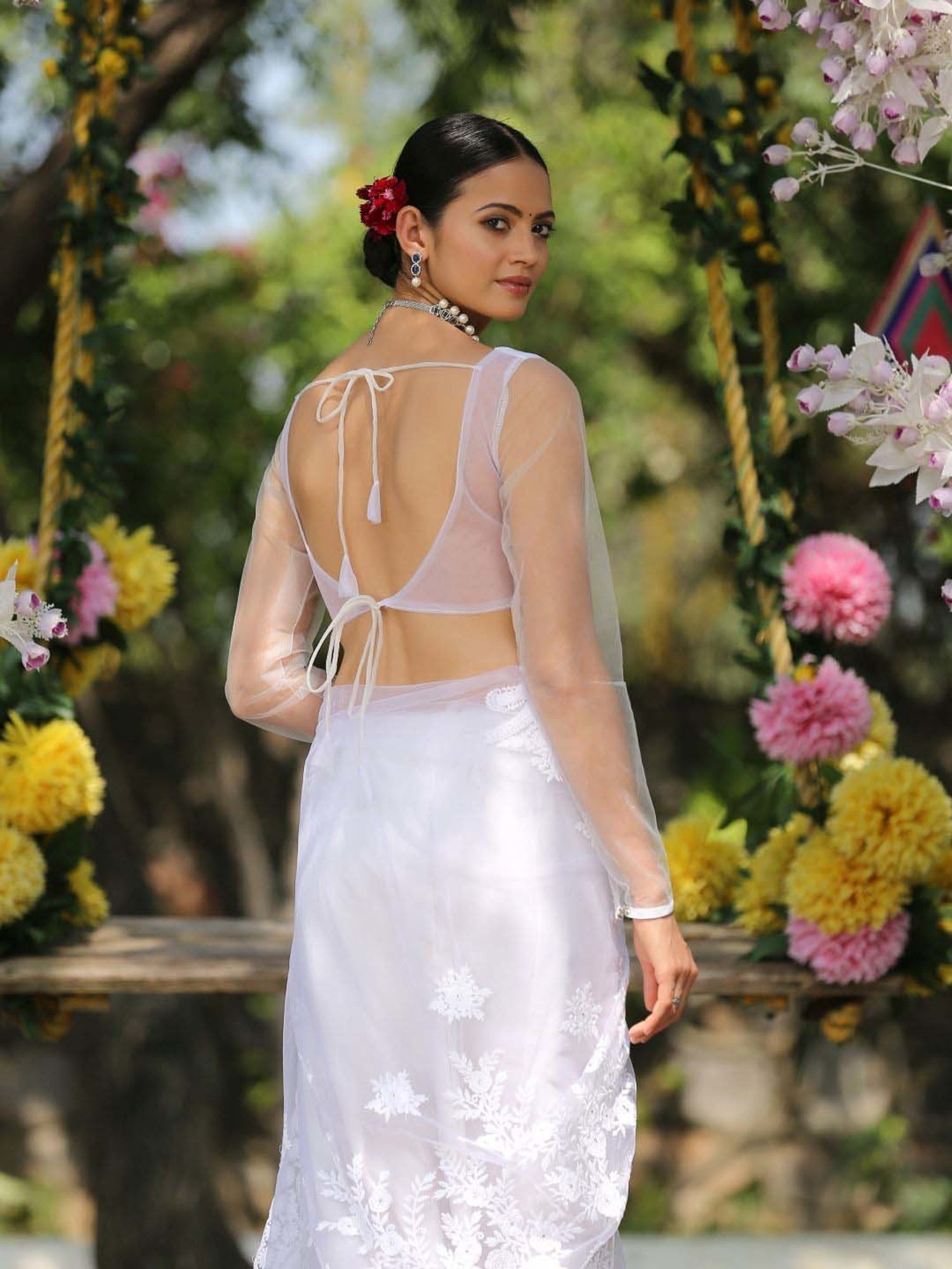 Salwar Studio Red Textured Blouse
