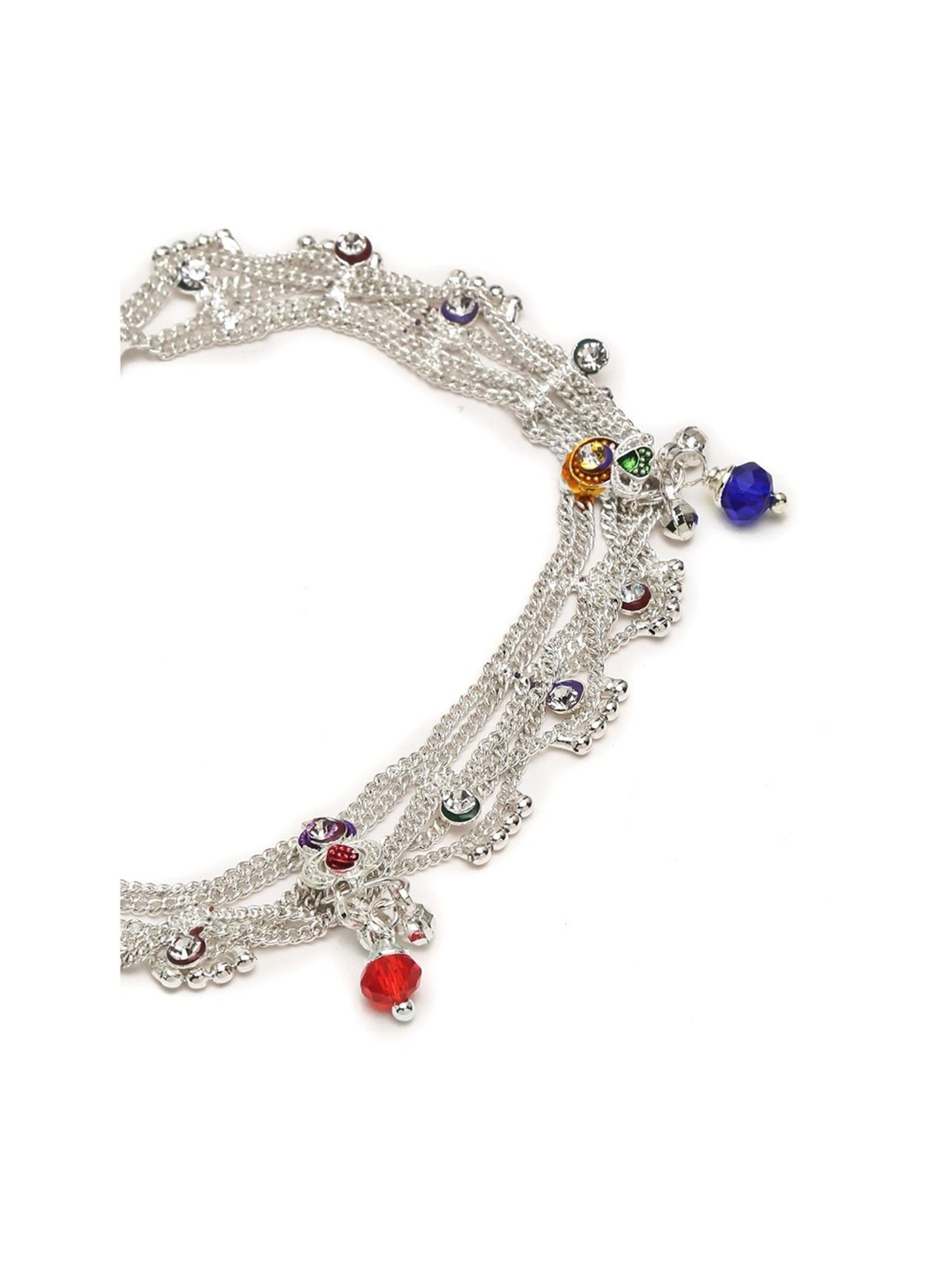 YouBella Gold-Plated Copper Strand Stylish Party Wear Anklets for Women - Set of 2