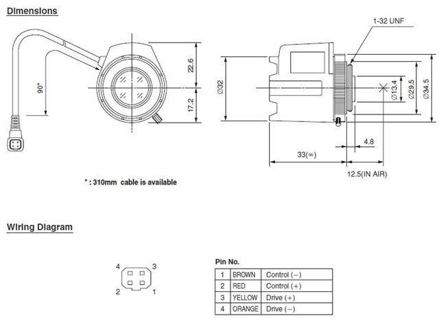 Computar Ganz High Quality CCTV Camera Lens 
TG0412FCS 1/3" 4mm f1.2 DC Auto Iris w/4-pin mini connector short cable (CS Mount)