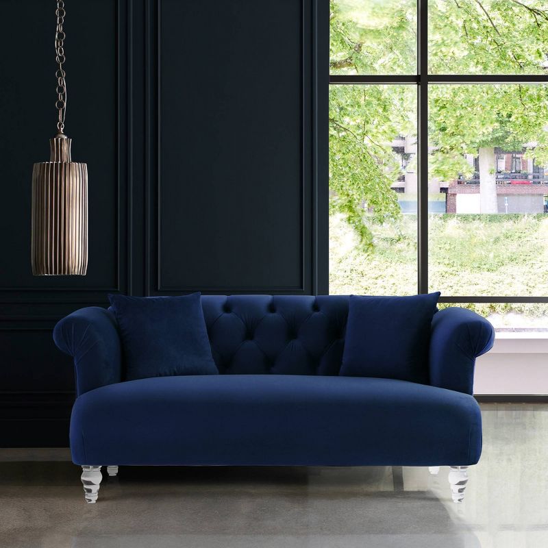 Elegance Contemporary Loveseat Blue/Acrylic - Armen Living