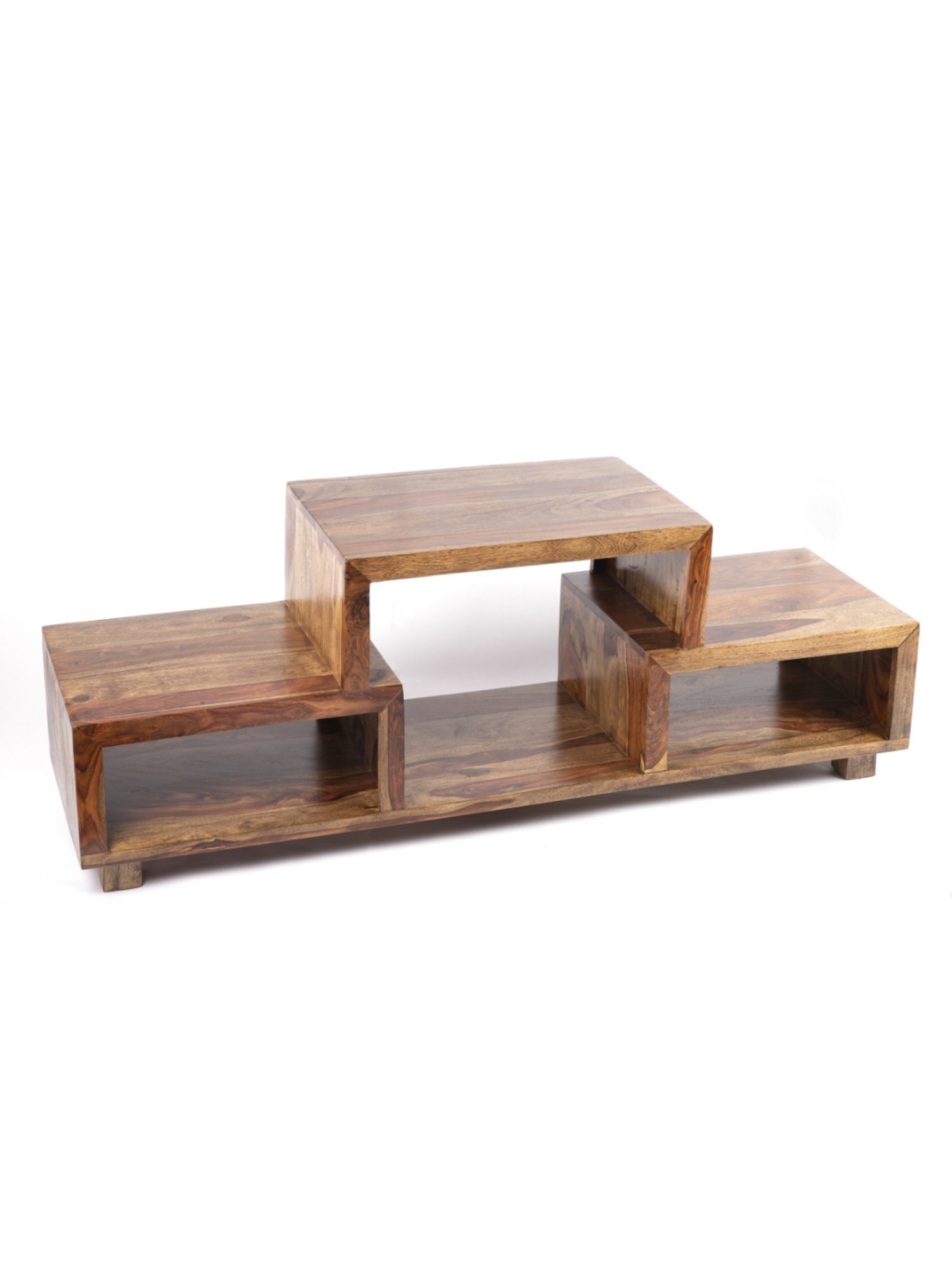 Ikiriya Allen Brown Wood Contemporary Designed TV Entertainment Unit Teak Finish