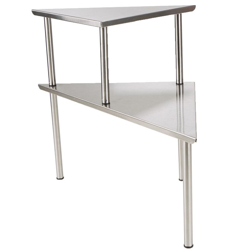 Mind Reader 2 Tier All Purpose Metal Kitchen Corner Rack, Silver