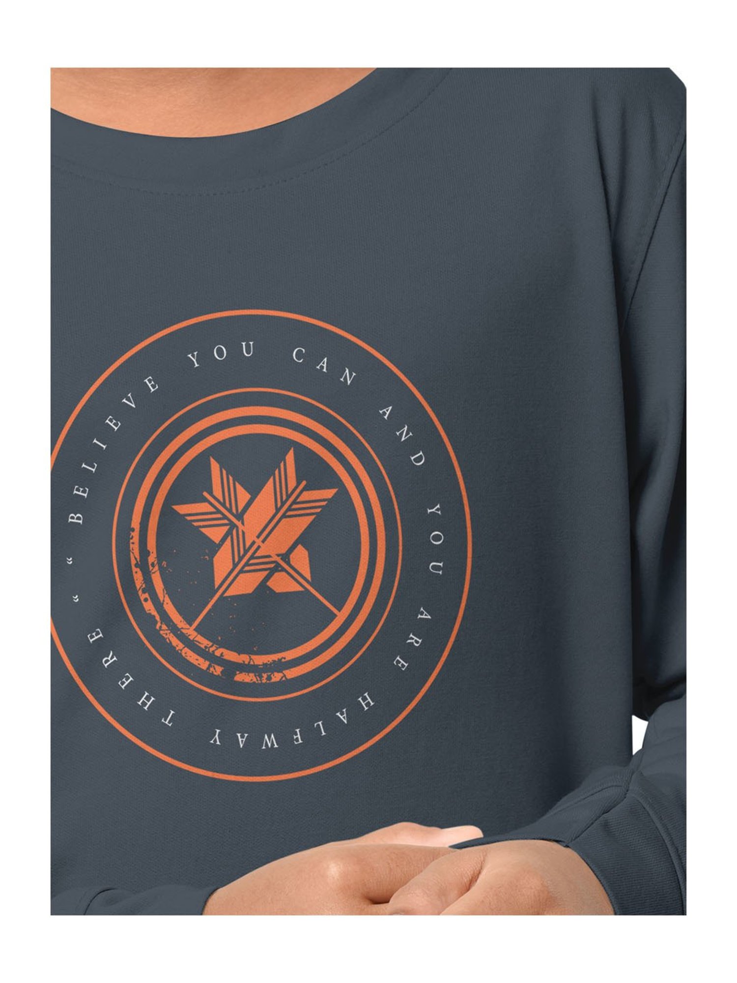 HELLCAT Blue & Grey Printed Full Sleeves T-Shirt (Pack Of 2)