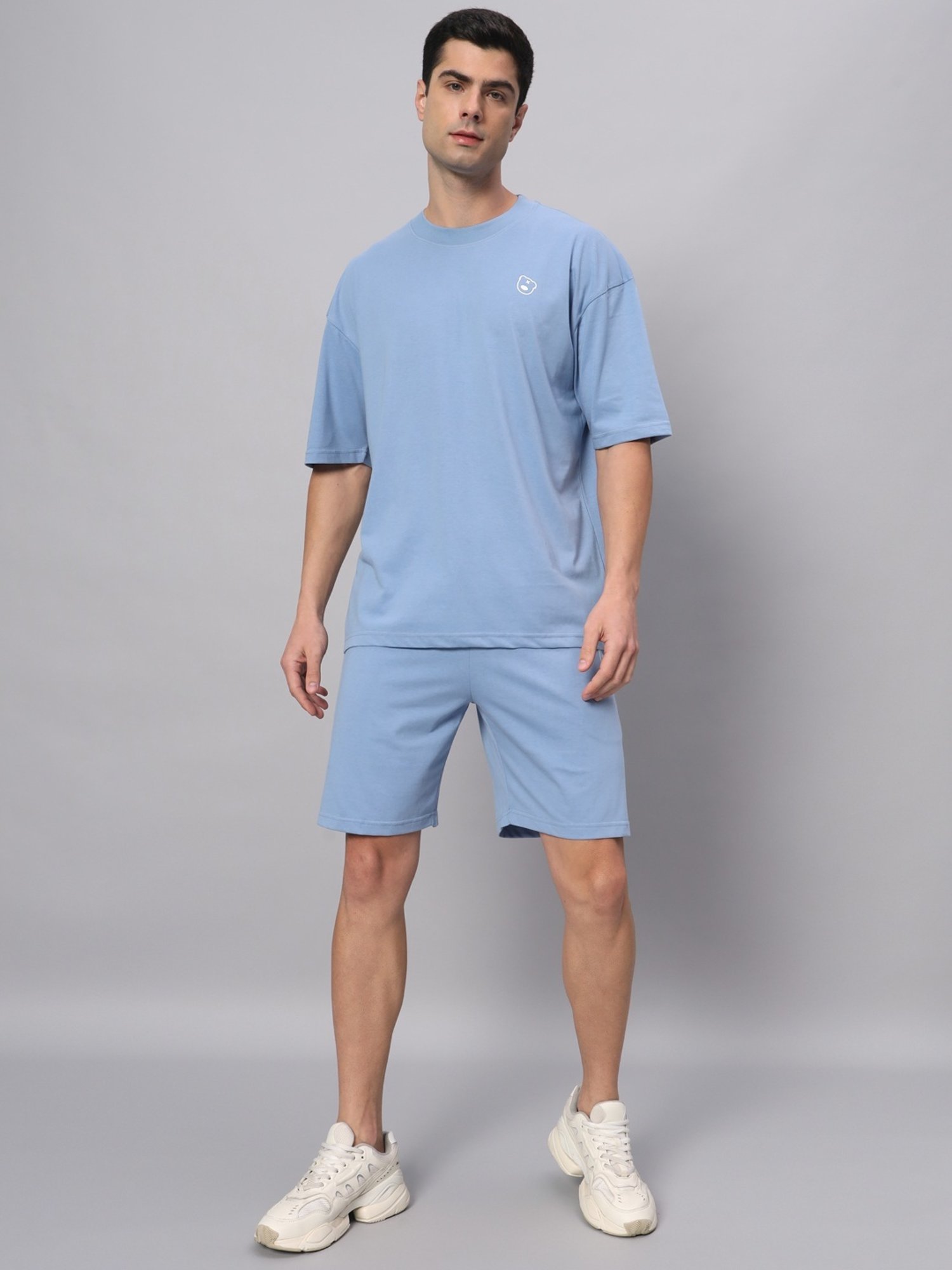 Griffel Blue Cotton Loose Fit T-Shirt