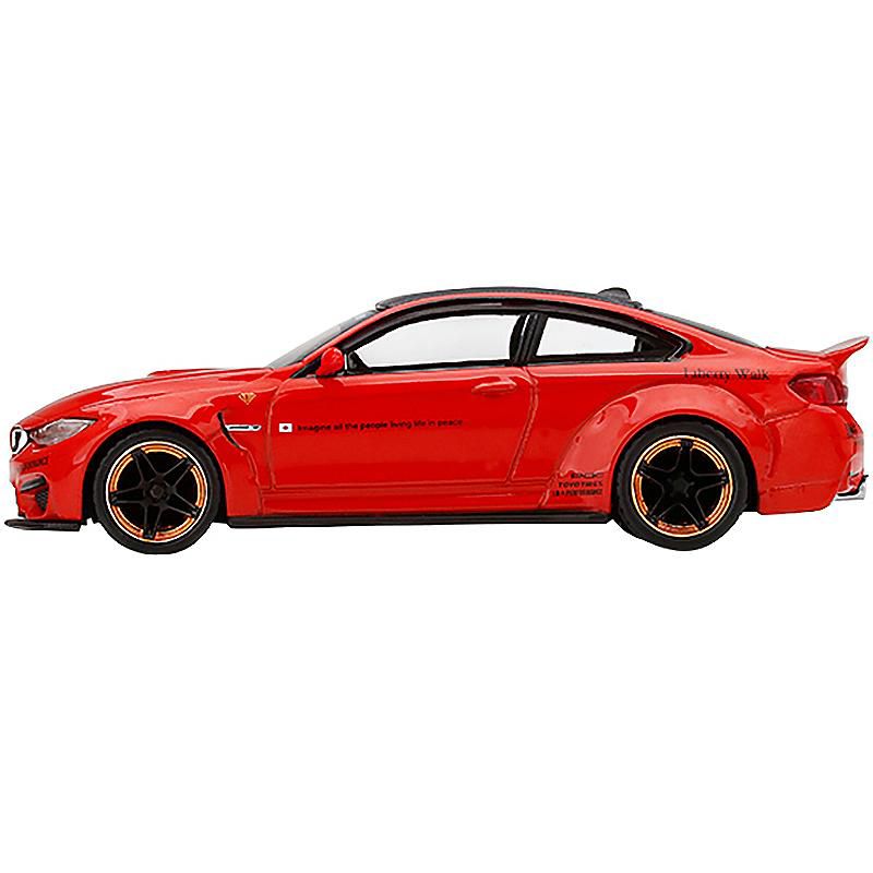 BMW M4 LB Works Red with Copper Wheels and Carbon Top Ltd Ed to 1800 pcs 1/64 Diecast Model Car by True Scale Miniatures