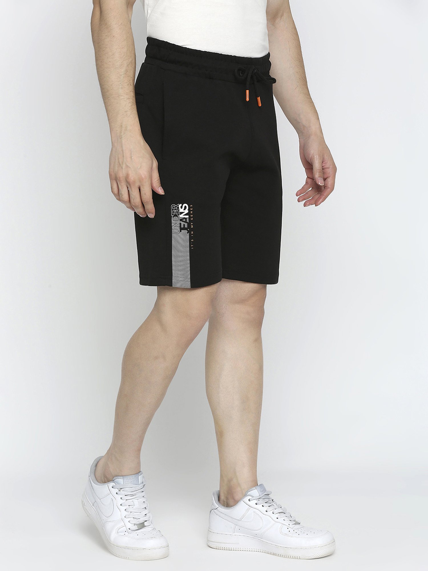 UnderJeans by Spykar Black Regular Fit Shorts