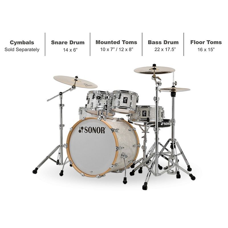 Sonor SONOR AQ2 Stage Maple 5-Piece Shell Pack White Marine Pearl