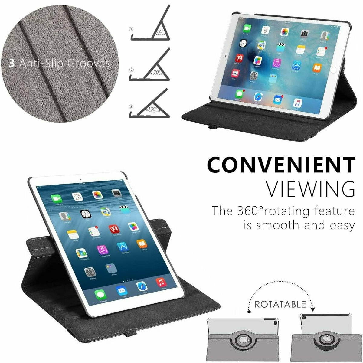 360 Degree Smart Rotary Leather Case for iPad Air 3 / iPad Pro 10.5 inch - Blue Scenery