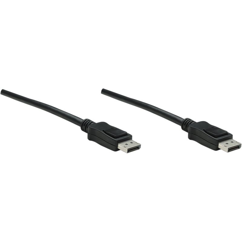 Manhattan DisplayPort Male/Male Monitor Cable, 3.3', Black - DisplayPort 20-pin male to DisplayPort 20-pin male latching connections