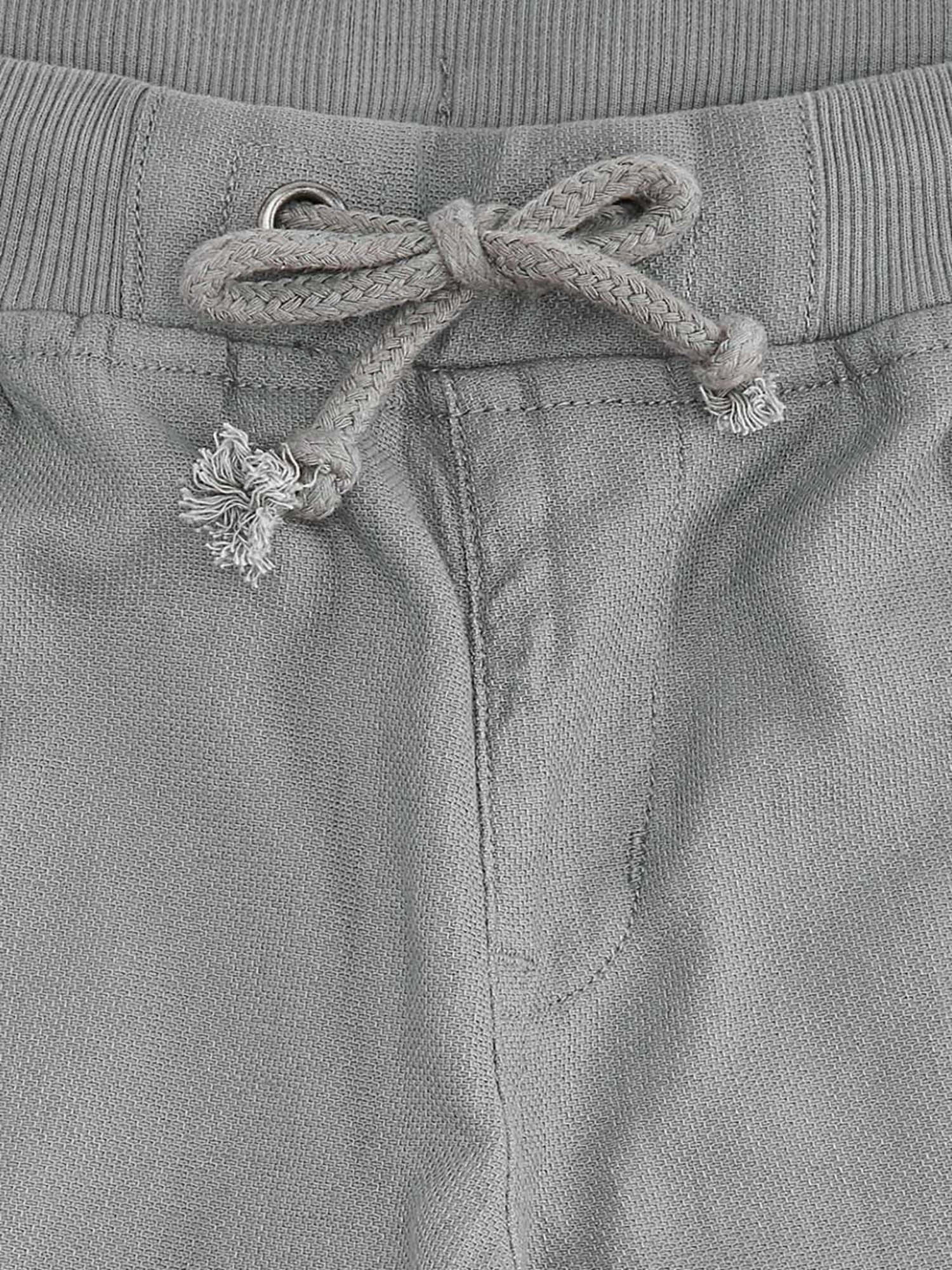 Pantaloons Baby Boys Charcoal Grey Cotton Regular Fit Trousers