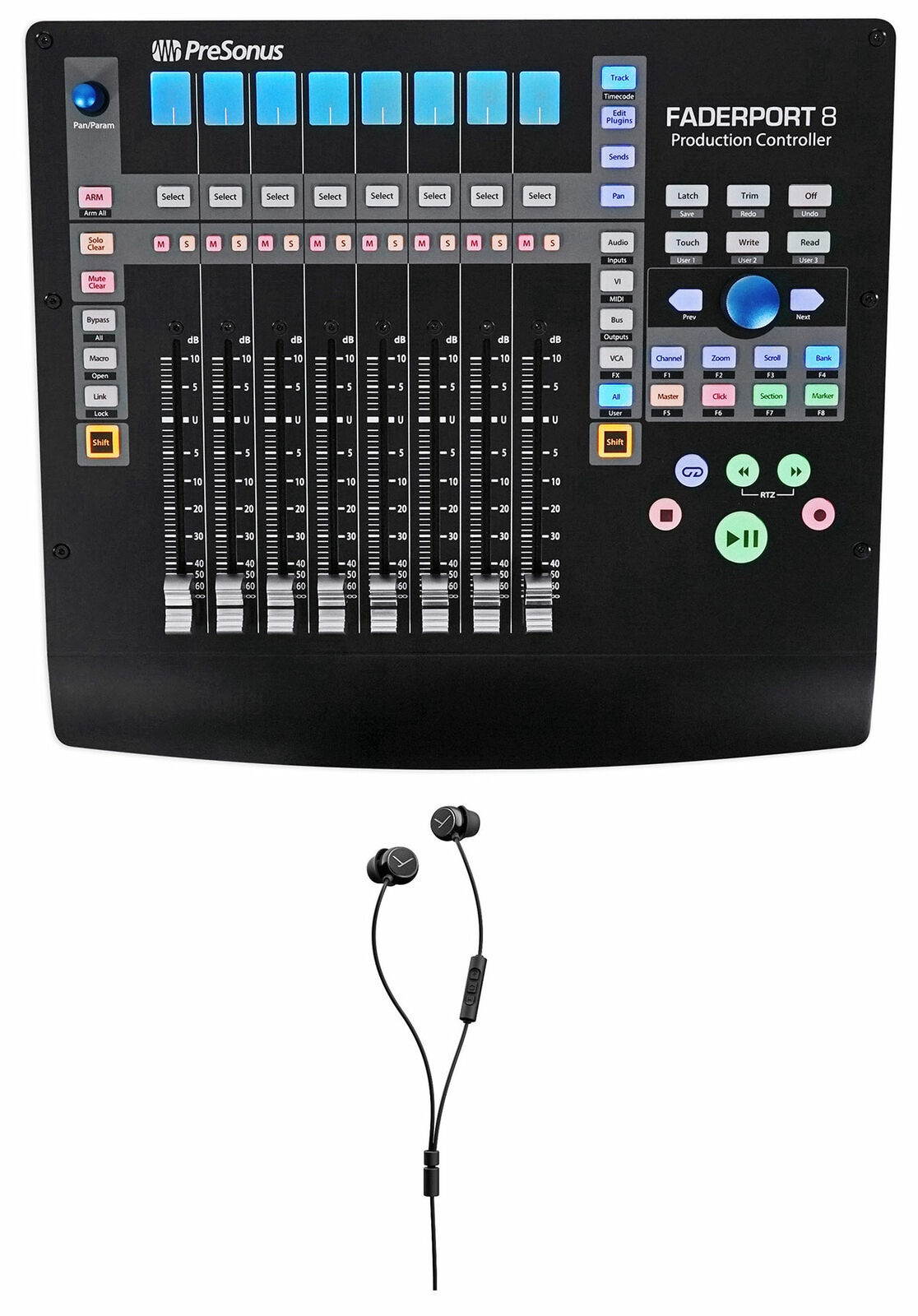 PRESONUS FADERPORT 8 USB Mix Production DAW Controller+Beyerdynamic Earbuds