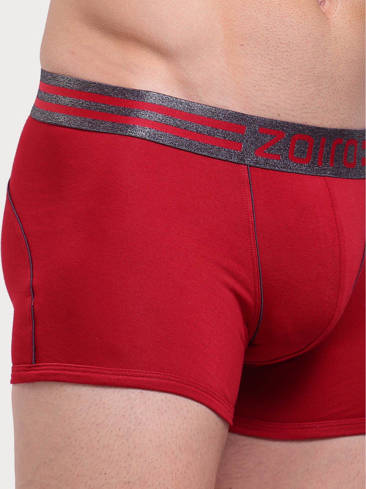 Zoiro Chinese Red & Sky Diver Regular Fit Trunks - Pack Of 2