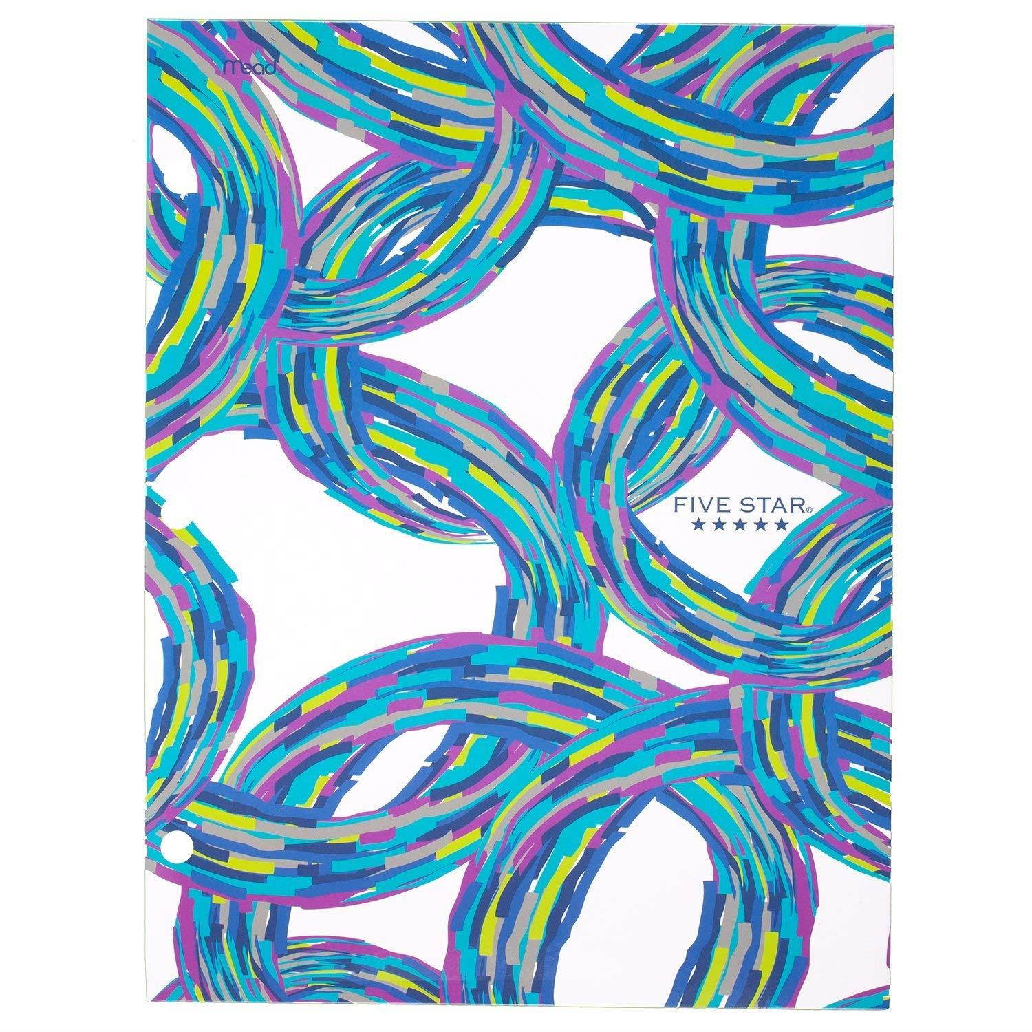 Five Star 4-Pocket Folders, Folders with Pockets, Assorted Designs, 6 Pack (73844)