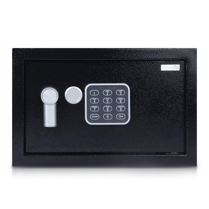 SereneLife Fireproof Security Safe Lock Box with Electronic Digital Combination Control Pad System and 2 Mechanical Manual Access Keys, Black (2 Pack)