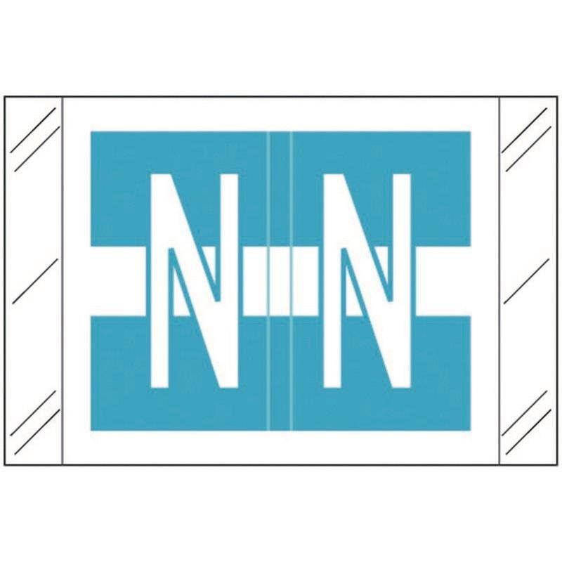 Tabbies Compatible "N" Labels, Polylaminated 100# Stock, 1 " X 1-1/2" Individual Letters - Roll of 500