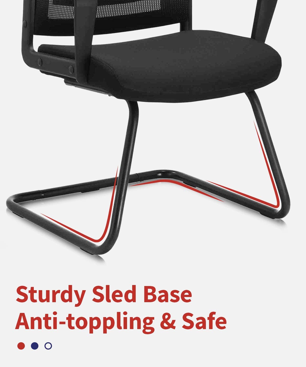 COLAMY Office Guest Chair with Lumbar Support and Mid Back Mesh Space Air Grid Series for Reception Conference Room