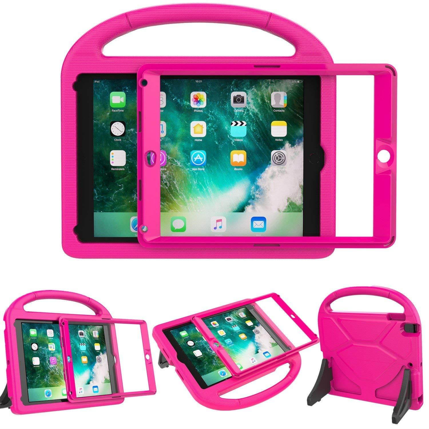 LEDNICEKER Kids Case for New iPad 9.7 2018/2017 - Built-in Screen Protector Light Weight Shock Proof Handle Friendly Convertible Stand Kids Case for New iPad 9.7 2017/2018 (ipad 5&6) - Rose