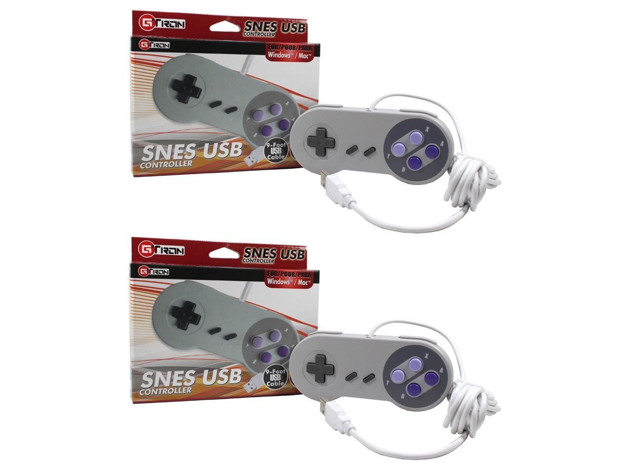 2x SNES USB Retro Super Nintendo Controller 9FT CORD FOR PC/MAC