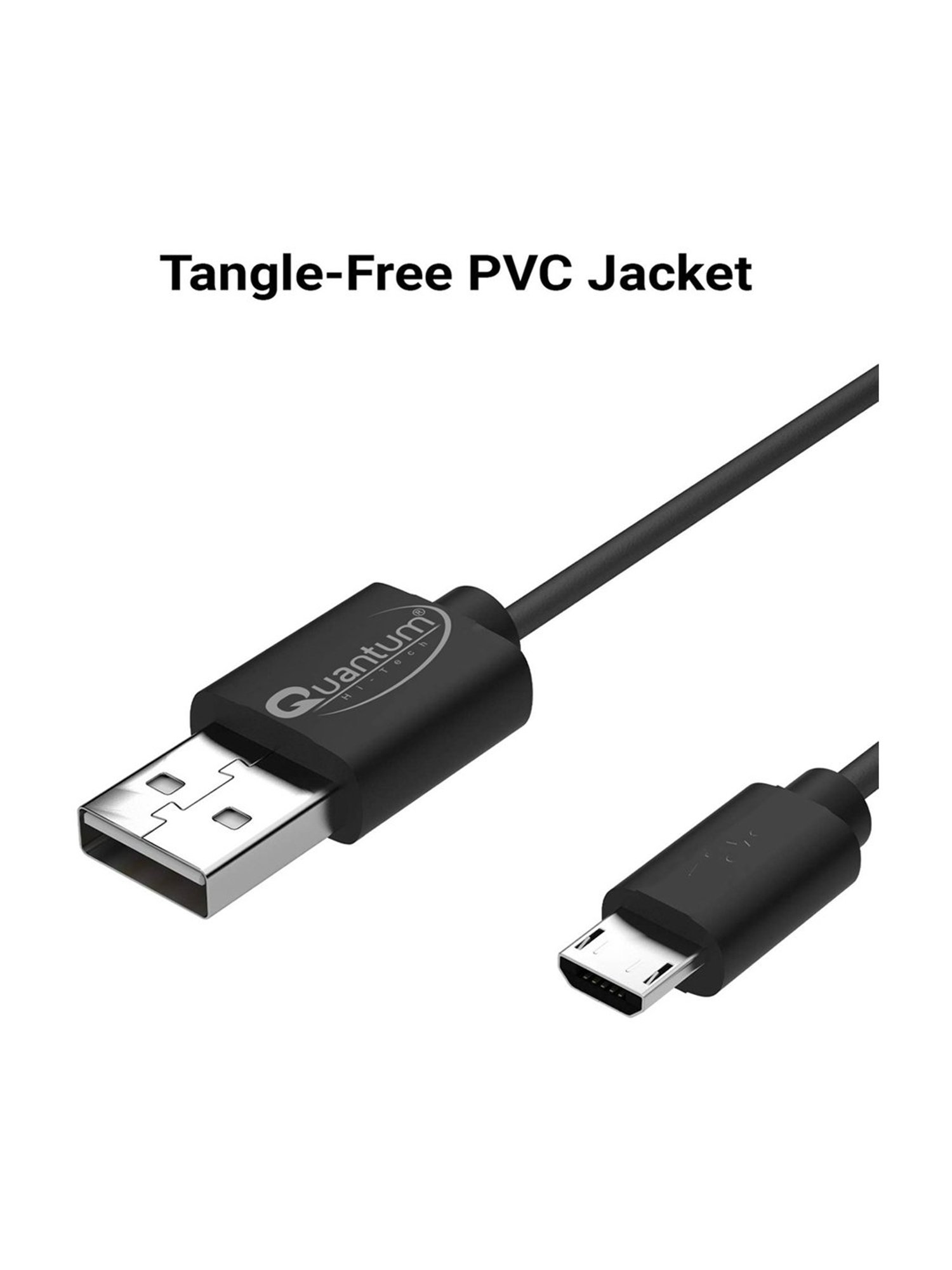 Quantum 1M Micro USB Cable with Copper Braiding (Black)