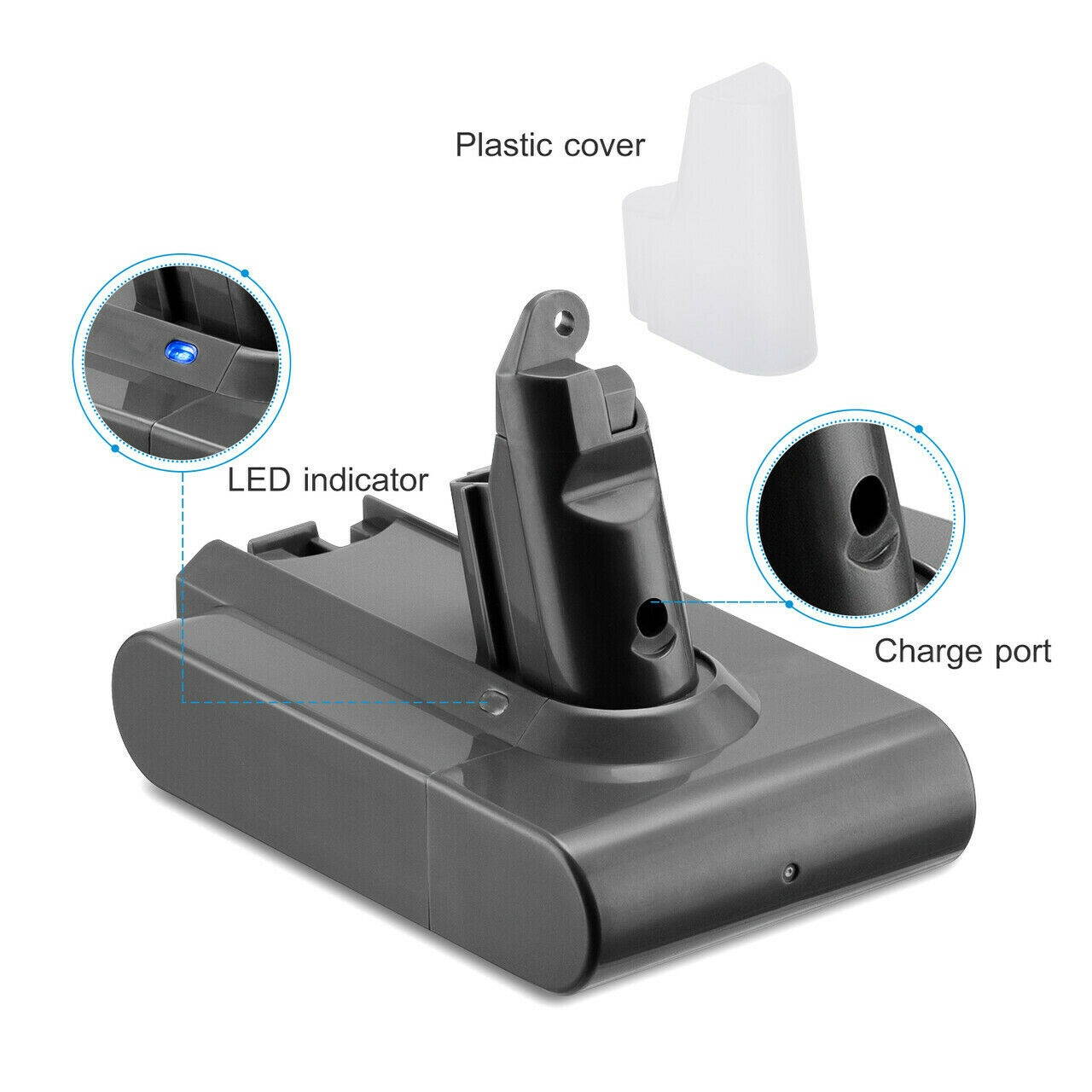 4800mAh 21.6V Lithium Battery For Dyson V6 Absolute Animal Vacuum Cleaner DC74