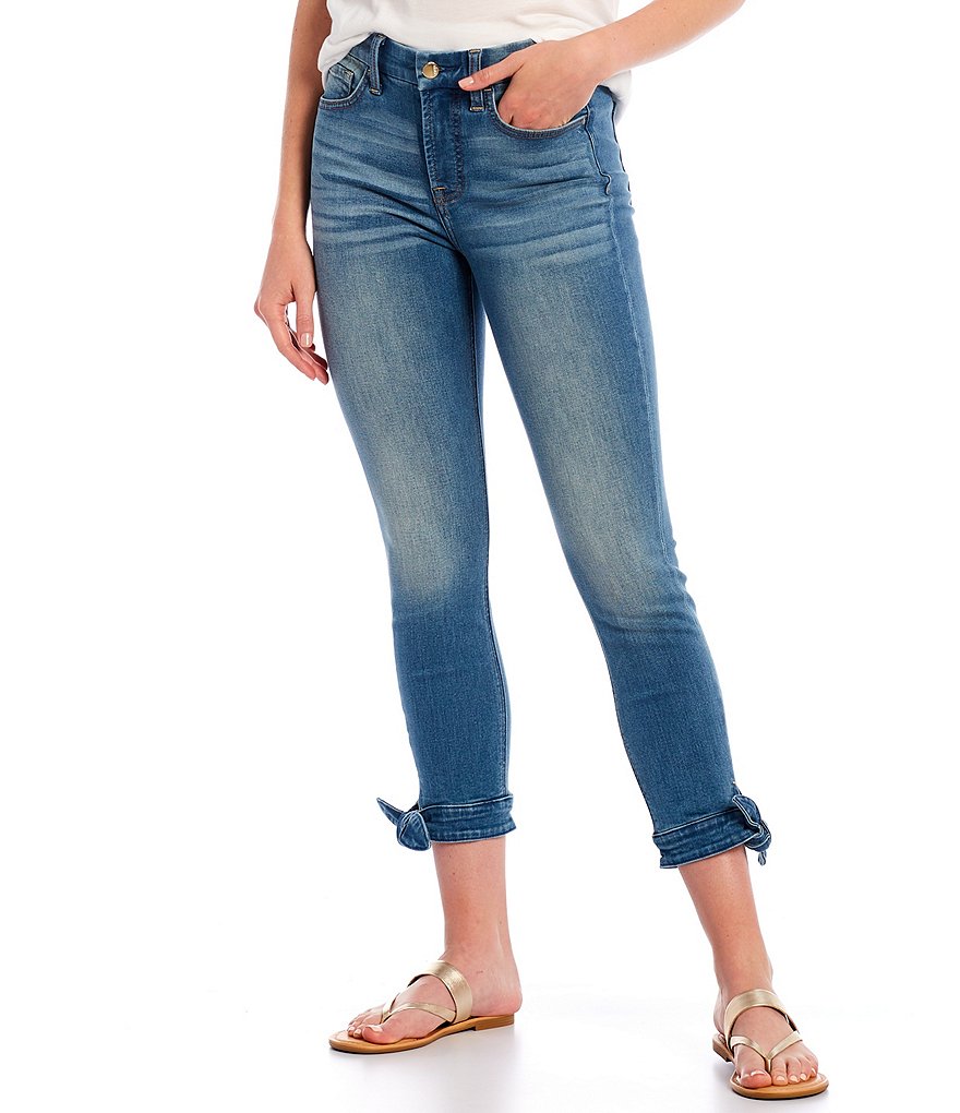 JEN by 7 for All Mankind Skinny Tie-Hem Ankle Jeans