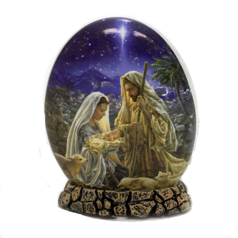 Stony Creek 5.5" The Nativity Oval Orb W/Base Baby Jesus Pre-Lit Electric  -  Novelty Sculpture Lights
