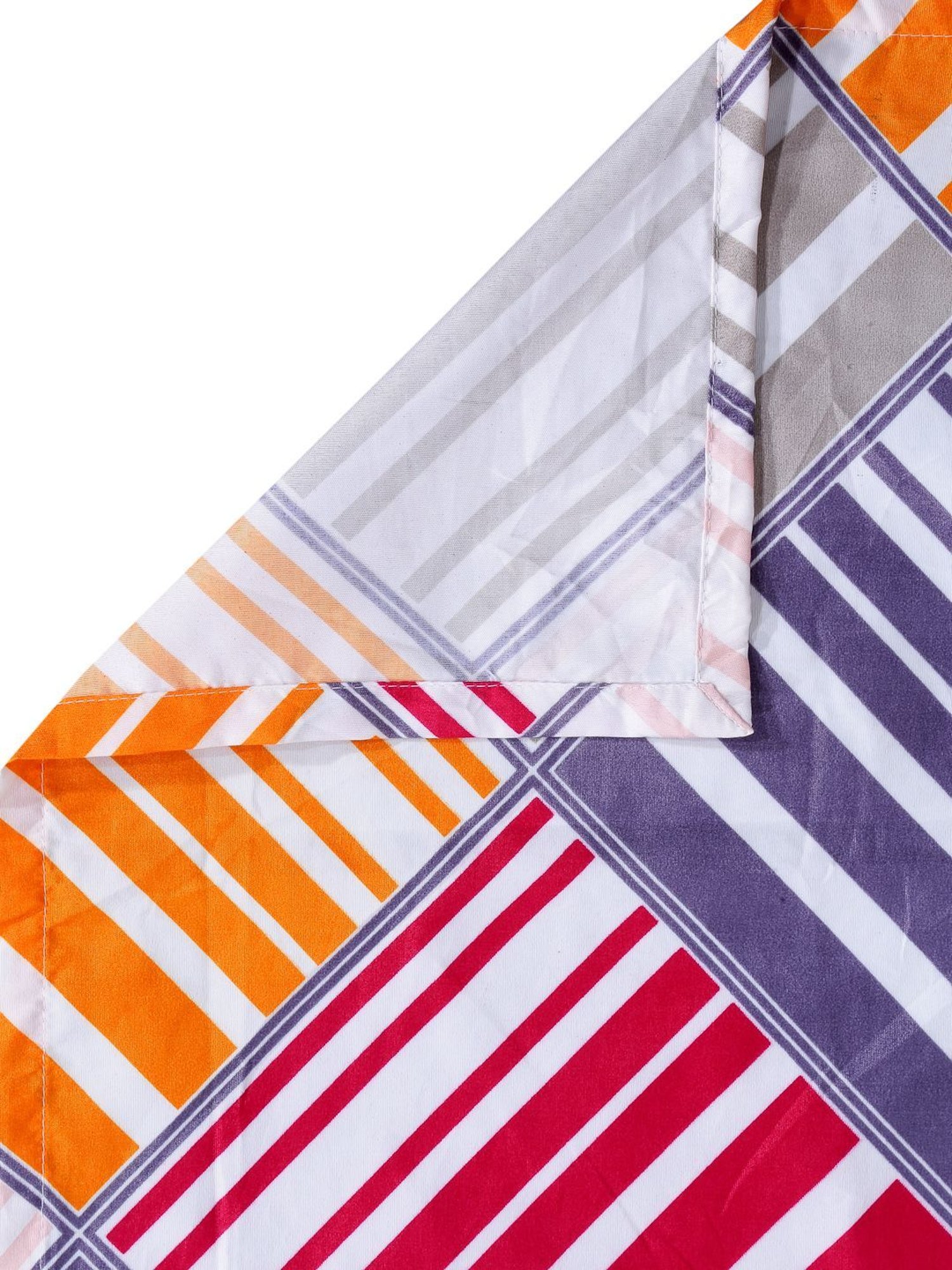 Klotthe Geometric Multicolor 210 TC Cotton Blend King Size Bed Sheet with 2 Pillow Covers