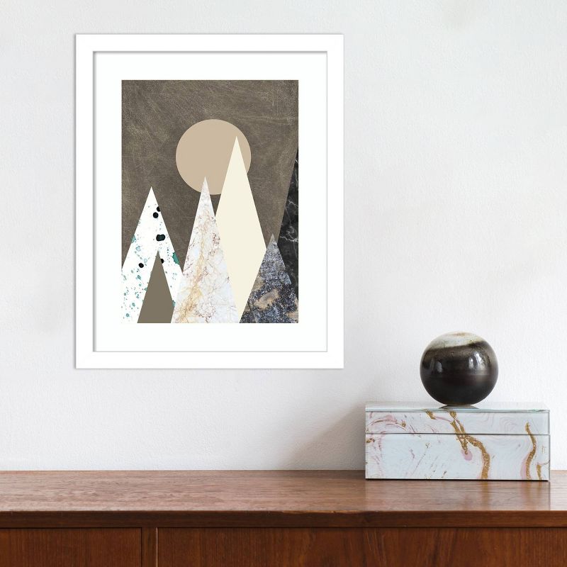 12" x 15" Mountain Peaks by Design Fabrikken Framed Wall Art Print - Amanti Art