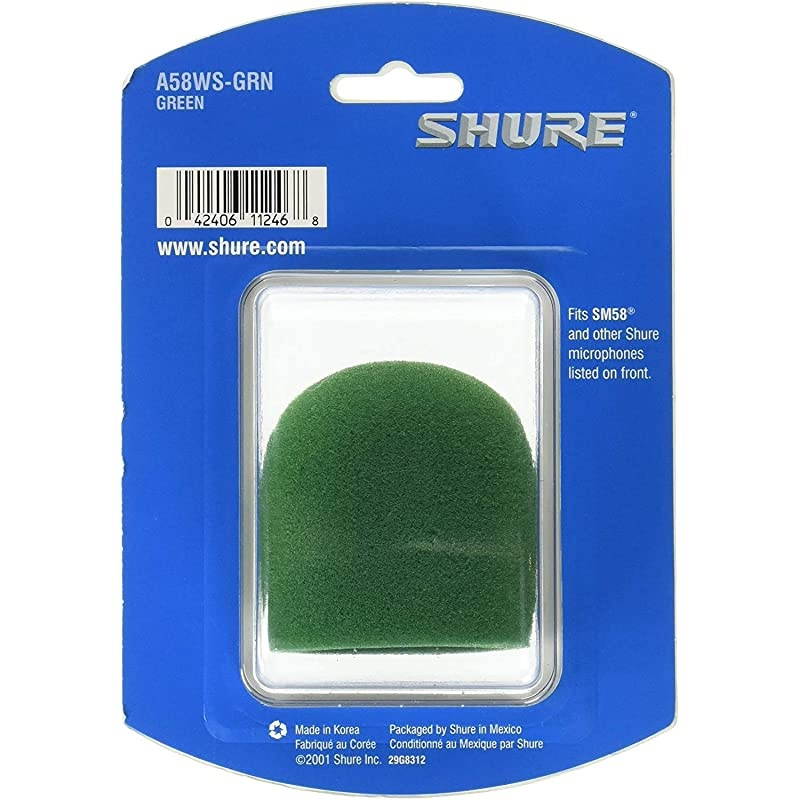 A58WS Foam Windscreen for All  Ball Type Microphones, Green