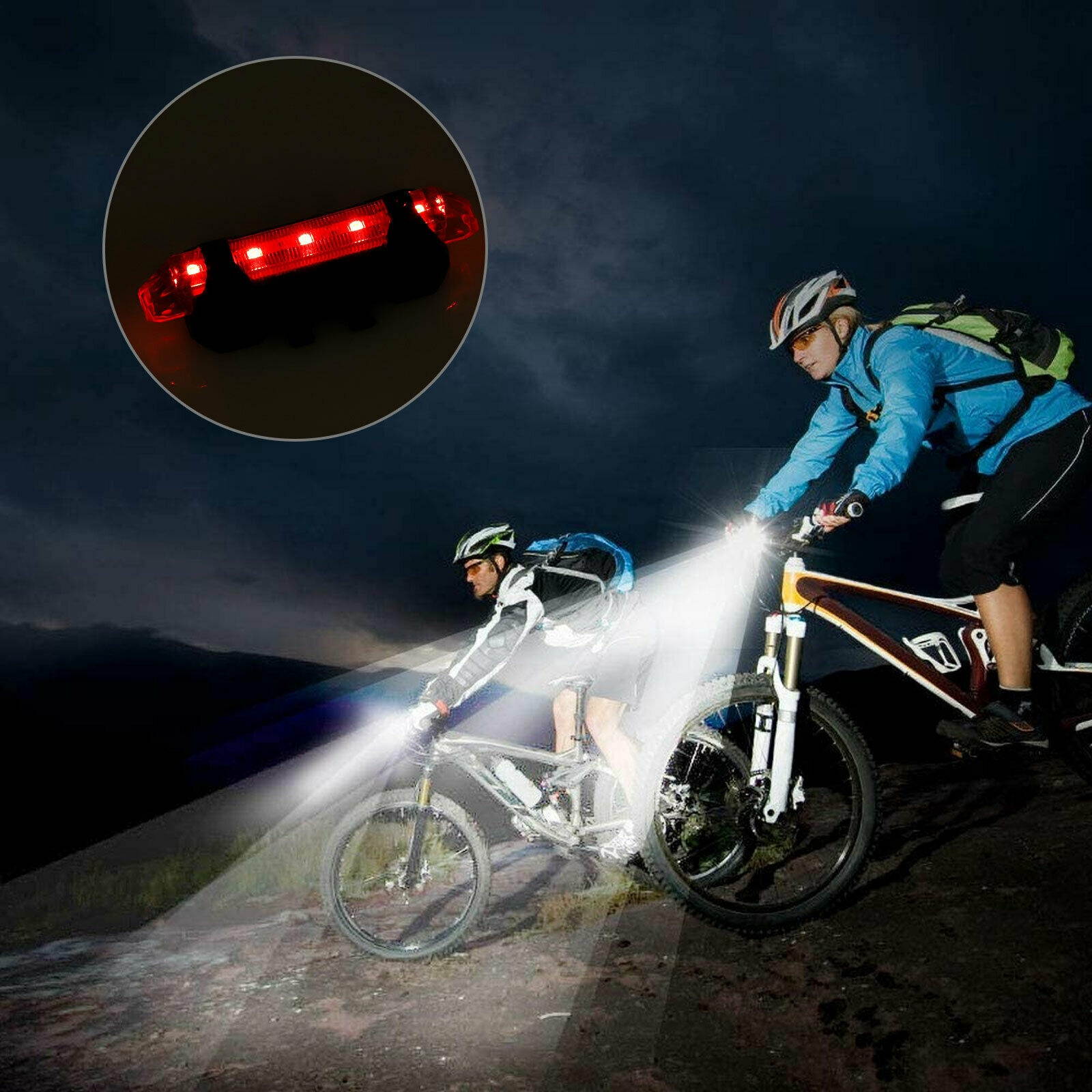 USB Rechargeable LED Bicycle Headlight Bike Head Light Front Rear Lamp Cycling