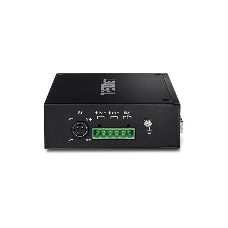 6-Port Hardened Industrial Gigabit PoE+ DIN-Rail Switch, 4 x Gigabit PoE+ Ports, Shared Gigabit Port (RJ-45/SFP), Dedicated SFP, 120W Power Budget, IP30, Lifetime Protection, Black, TI-PG62