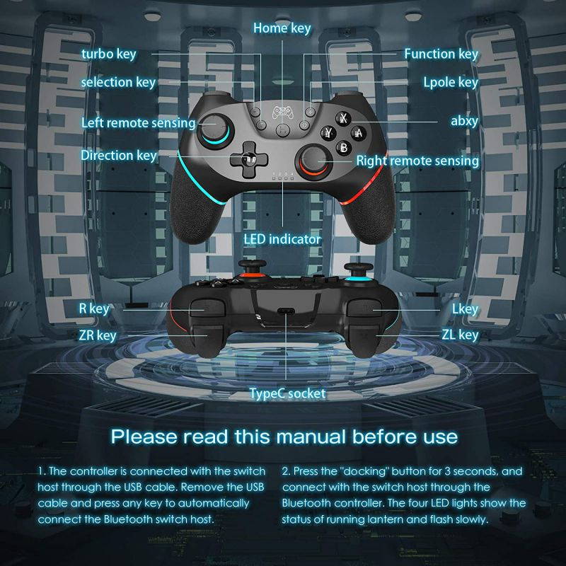 Wireless Controller for Switch/Switch Lite, Switch Pro Wireless Bluetooth Controller Joypad Remote Joycon Replacement,Wireless Switch Remote with Turbo, Motion (Blue)