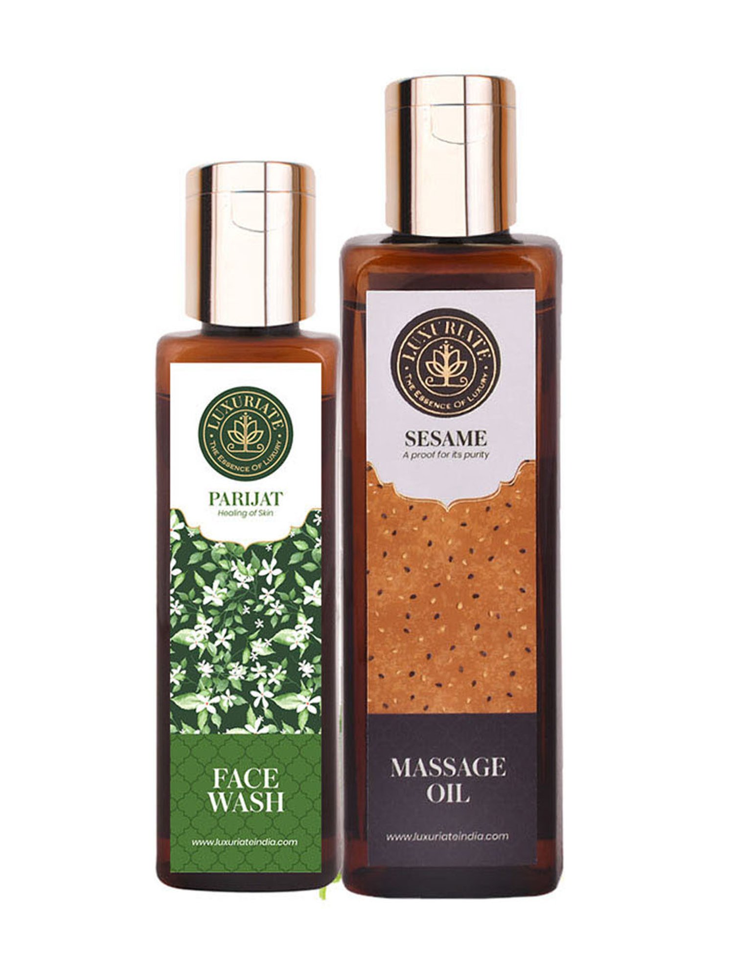 Luxuriate Sesame Massage Oil and Parijat Face Wash Cleanser Combo