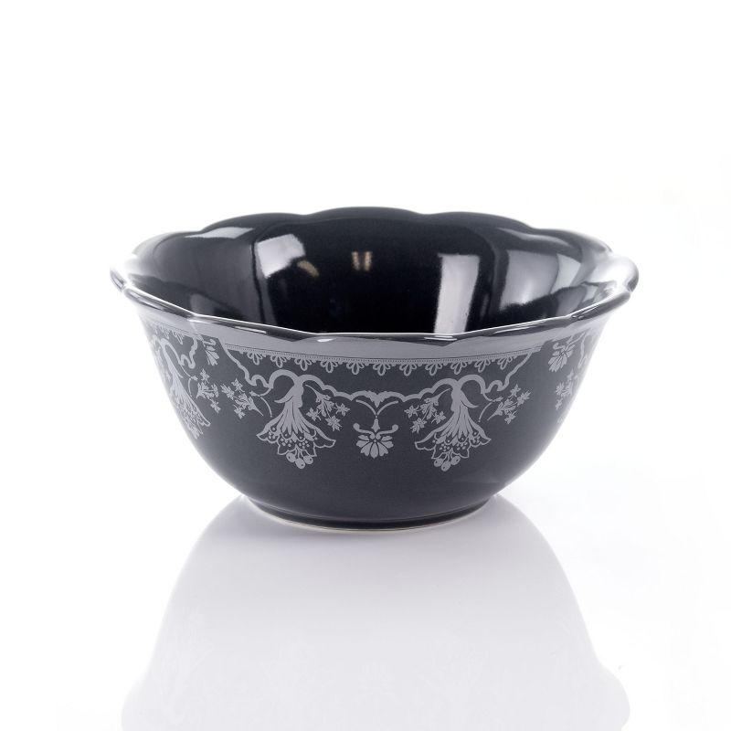 Gibson Elite Medallion 4 Piece Stoneware Scalloped Cereal Bowl Set