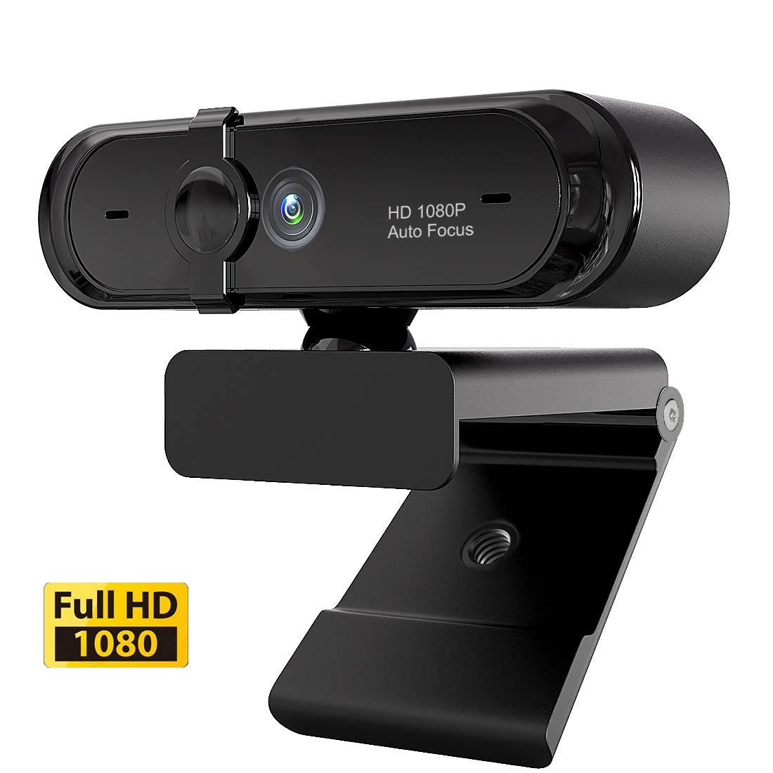 1080P Webcam, HDWeb Camera with Built-in Microphone & Privacy Cover, USB Web Cam with Wide Angle Lens & Large Sensor