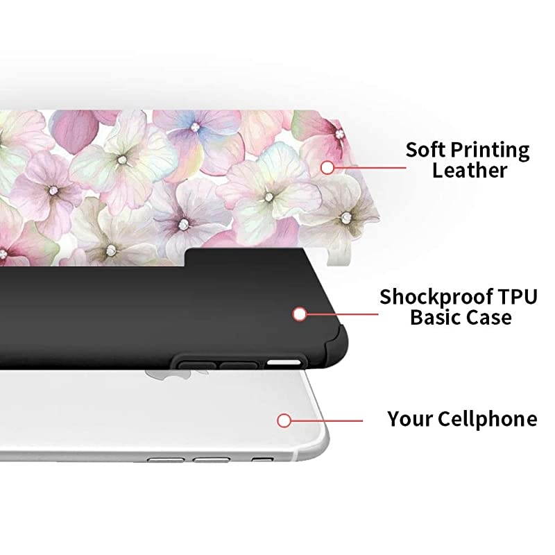 iPhone 8 Plus Leather Case Apple iPhone 7 Plus Slim Case with Print Pattern Shockproof Protective Case Cover for Apple iPhone 8 Plus 7 Plus 55 inch Pearl Flower