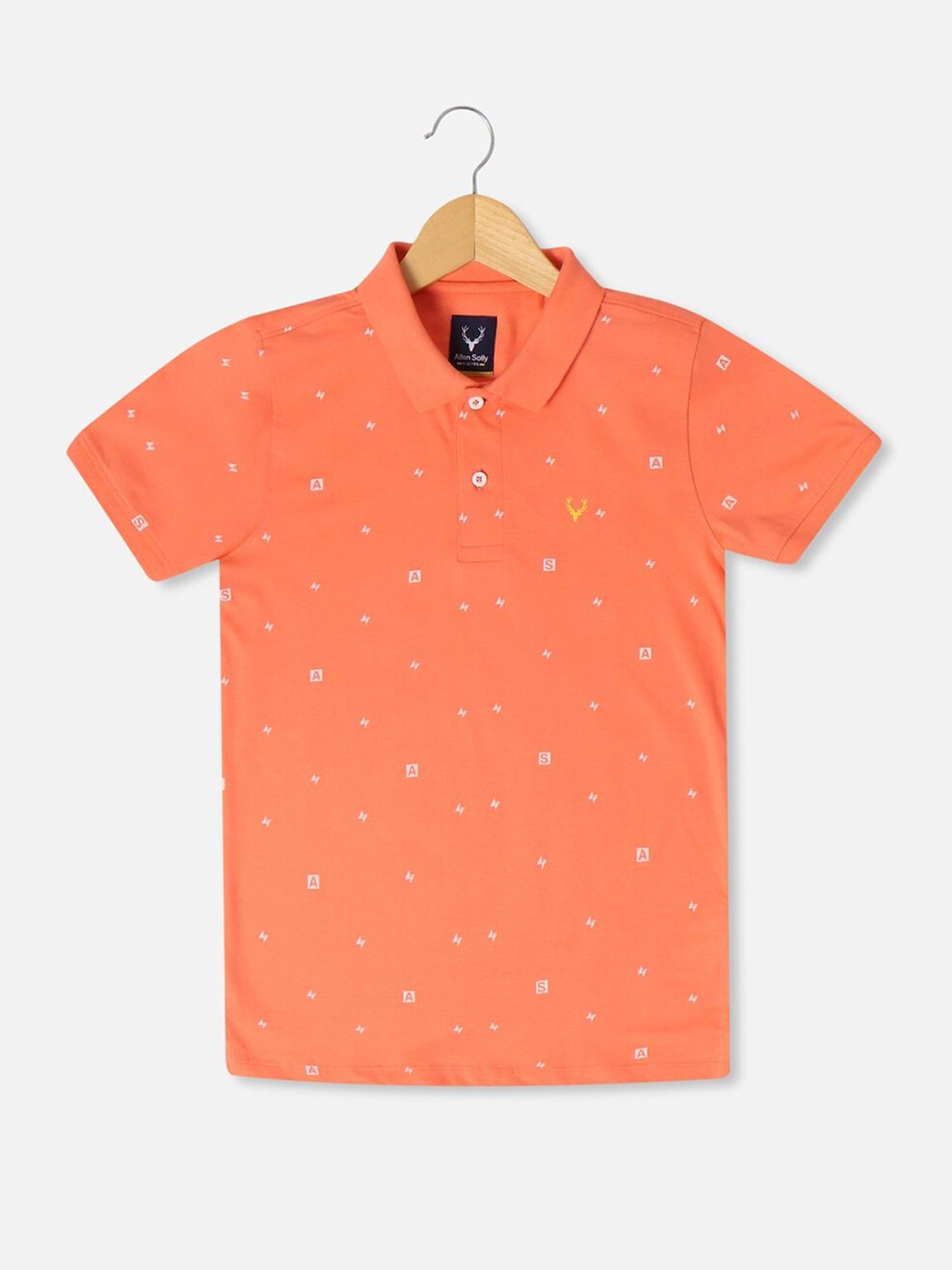 Allen Solly Junior Yellow Logo Print Polo T-Shirt
