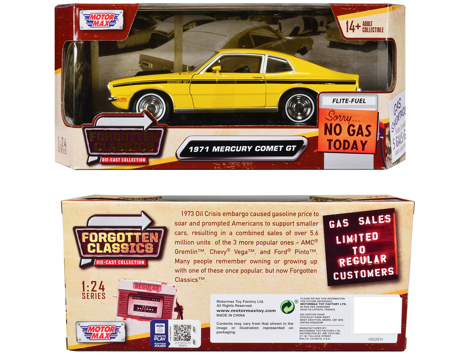 1969 Mercury Cougar Eliminator Competition Orange with Black Stripes "GreenLight Muscle" Series 28 1/64 Diecast Model Car by Greenlight