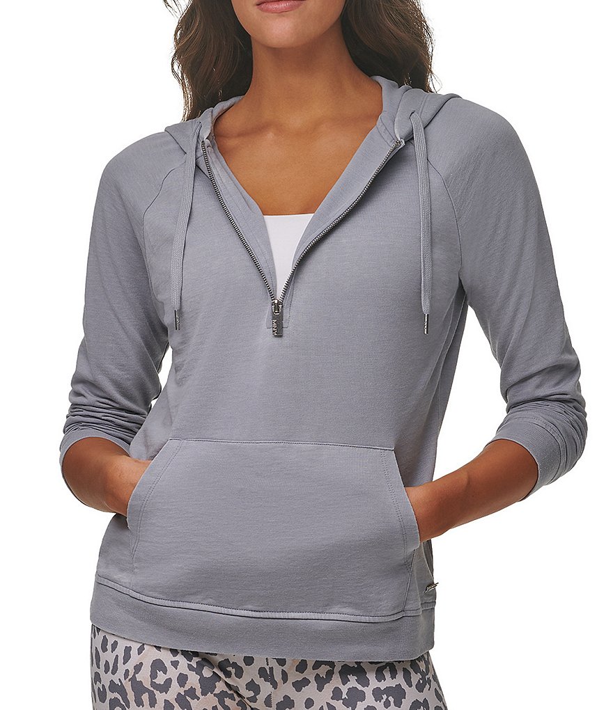 Splendid Knit Zip Up Drawstring Hoodie