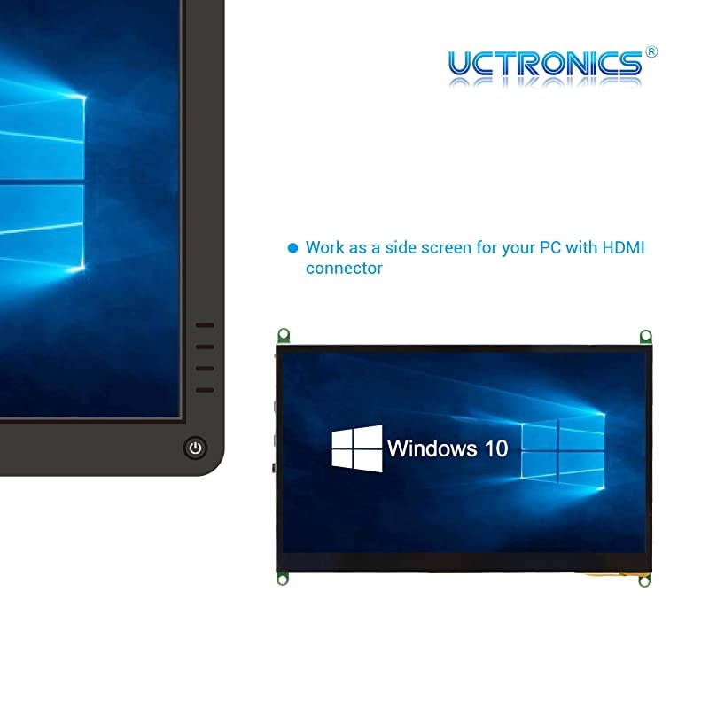 7 Inch IPS Touchscreen for Raspberry Pi with Prop Stand 1024&times;600 Capacitive HDMI LCD Monitor Portable Display for Raspberry Pi 4 3 B+ Windows 10 8 7 Free Driver