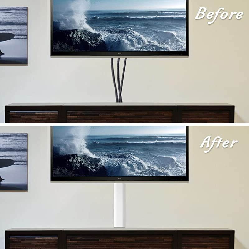 Cover 6 Packs 708 inches Wall Mount TV Management Cord Raceway Conceal Kit to Hide s Cords White